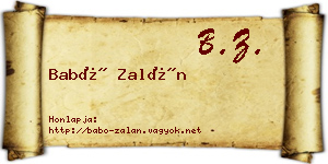 Babó Zalán névjegykártya