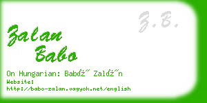 zalan babo business card